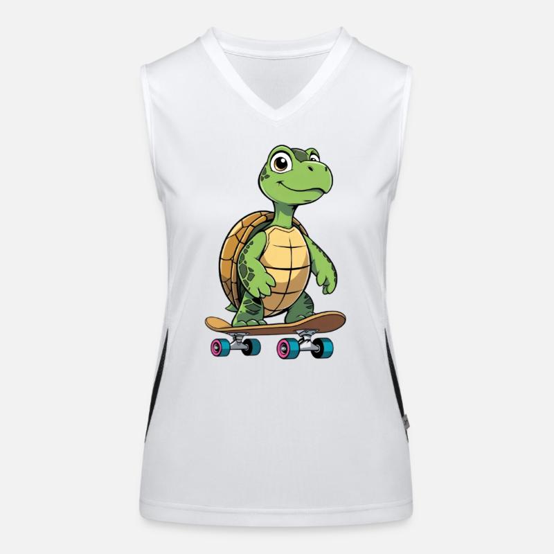Cheeky Turtle Skateboard Women's Functional Contrast Tank Top