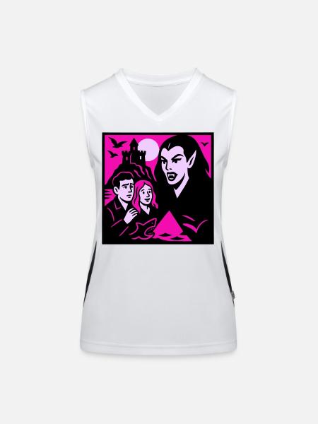 Comtesse vampire - Débardeur respirant contrasté Femme - blanc/noir - Devant