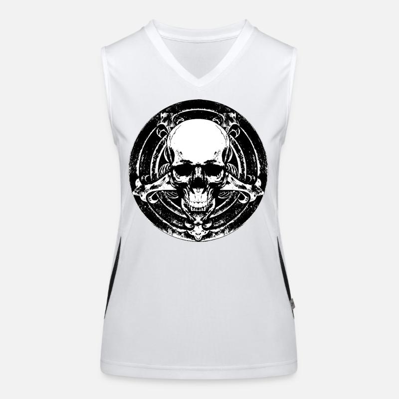 Pentaskull - Fünf Punkte. Ein Schädel. Null Gnade. Funktionelles Kontrast-Tank Top für Frauen