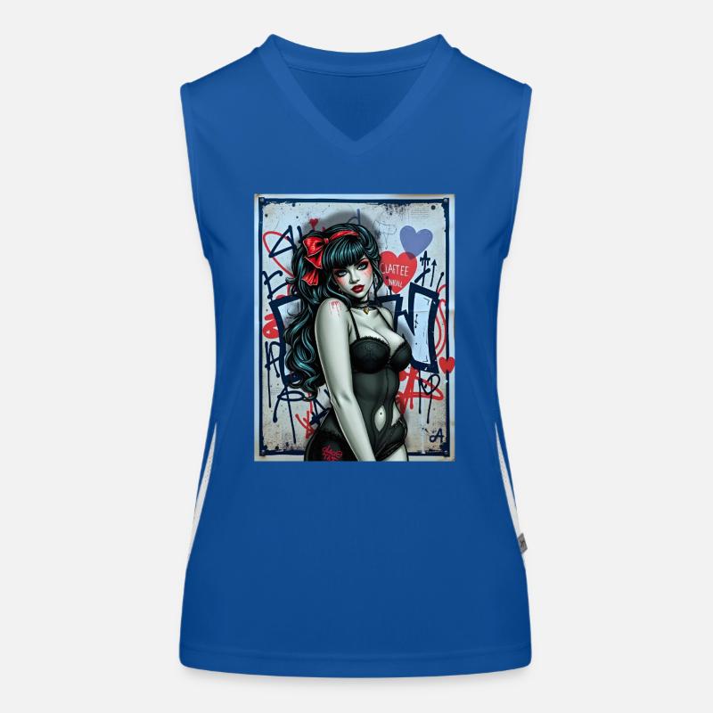 Illustration Gothic avec Graffiti Urbain Débardeur respirant contrasté Femme