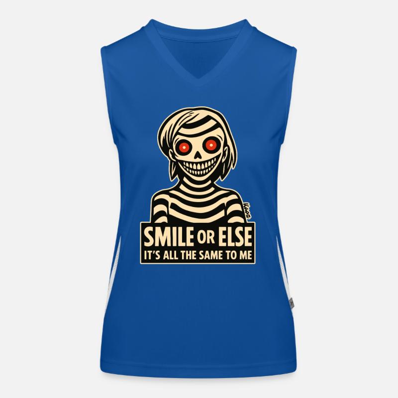Skeletal smile with message Women's Functional Contrast Tank Top
