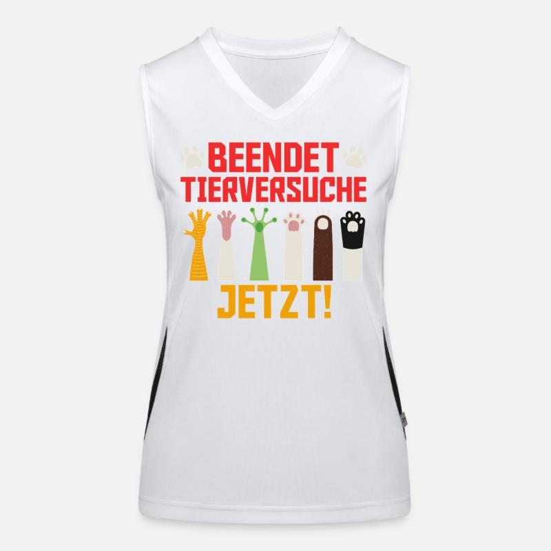 Tierwohl BEENDET TIERVERSUCHE JETZT LUSTIG Funktionelles Kontrast-Tank Top für Frauen