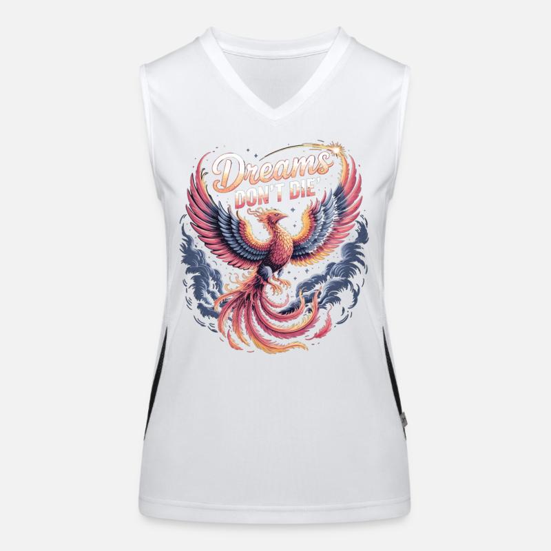 Mythical phoenix with motif Women's Functional Contrast Tank Top