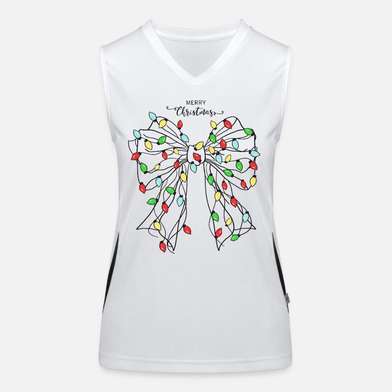 Conception de papillon de lumière de Noël festive Débardeur respirant contrasté Femme