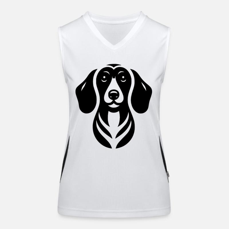 Dackel Funktionelles Kontrast-Tank Top für Frauen