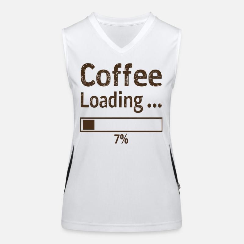 Coffee Loading Spruch Zitat Funktionelles Kontrast-Tank Top für Frauen