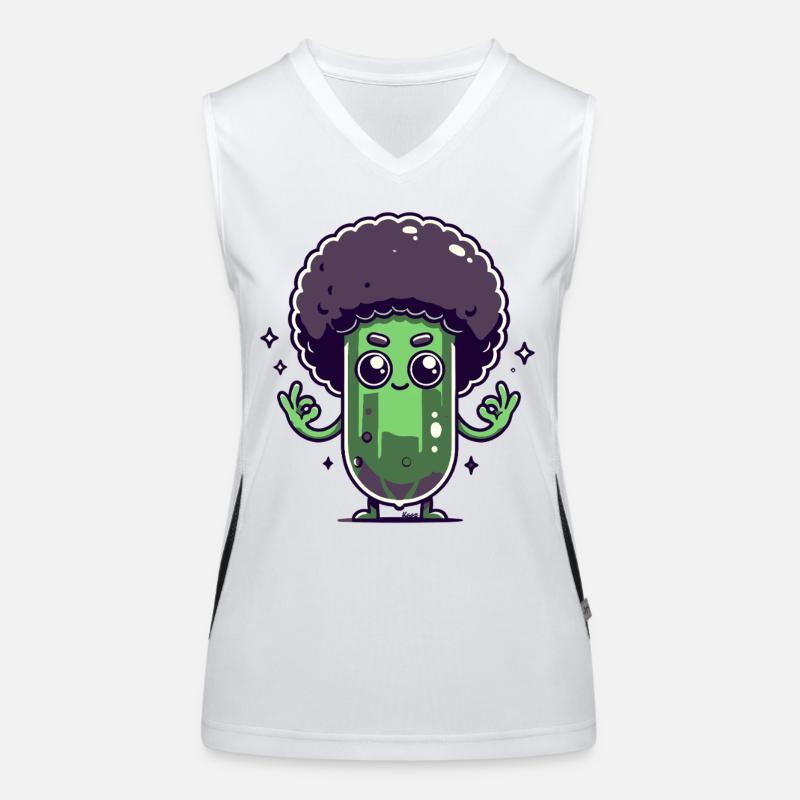 Gurke mit Afro Funktionelles Kontrast-Tank Top für Frauen