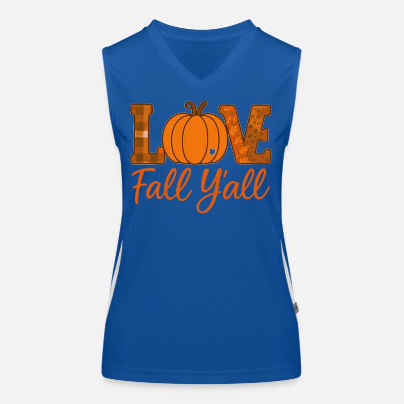 Fall Y'all Love Pumpkin Design Women's Functional Contrast Tank Top
