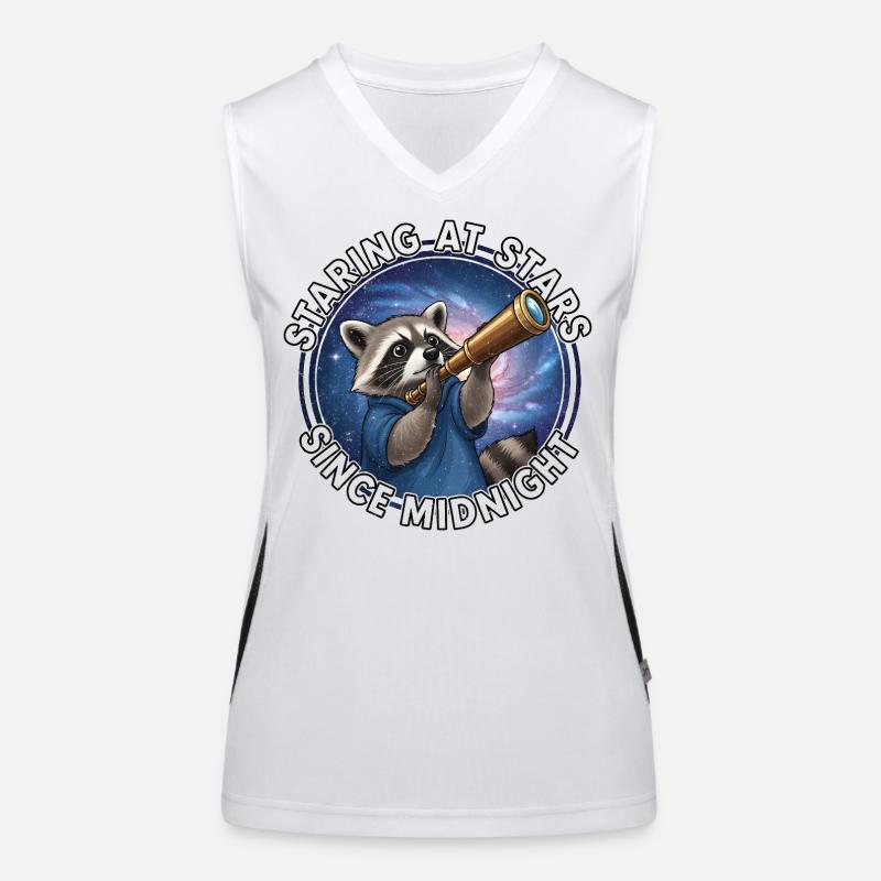 Raton laveur de l’espace avec télescope Débardeur respirant contrasté Femme