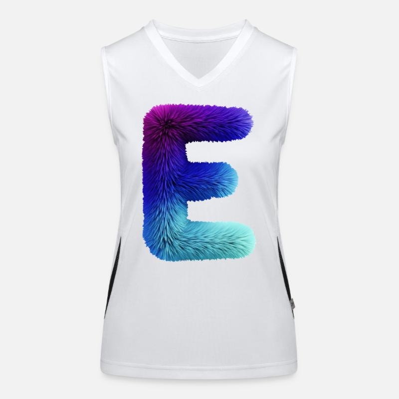 Letter E fur effect | Gradient purple blue Women's Functional Contrast Tank Top