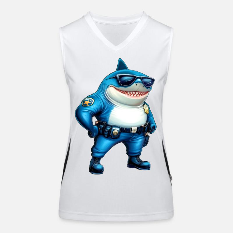 Policeman Shark Women's Functional Contrast Tank Top
