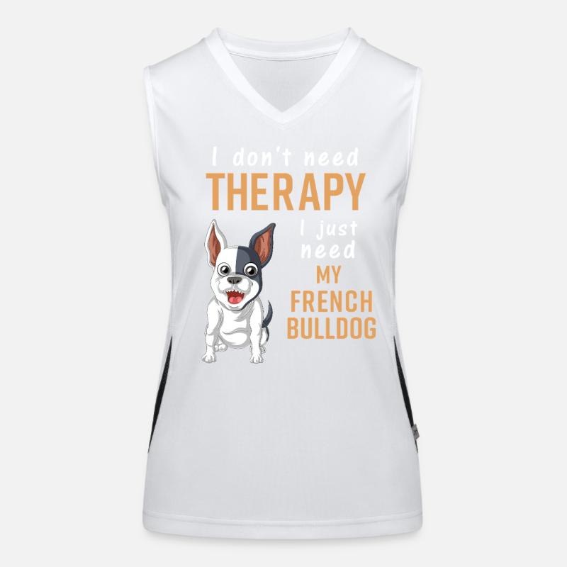 Conception de citation de thérapie du bouledogue français Débardeur respirant contrasté Femme