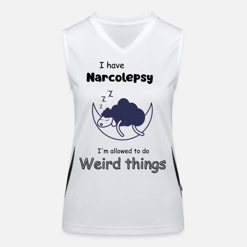 Sleeping sheep in the moonlight with narcolepsy Women's Functional Contrast Tank Top