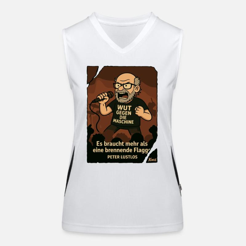 Protester Peter Listless with microphone Women's Functional Contrast Tank Top