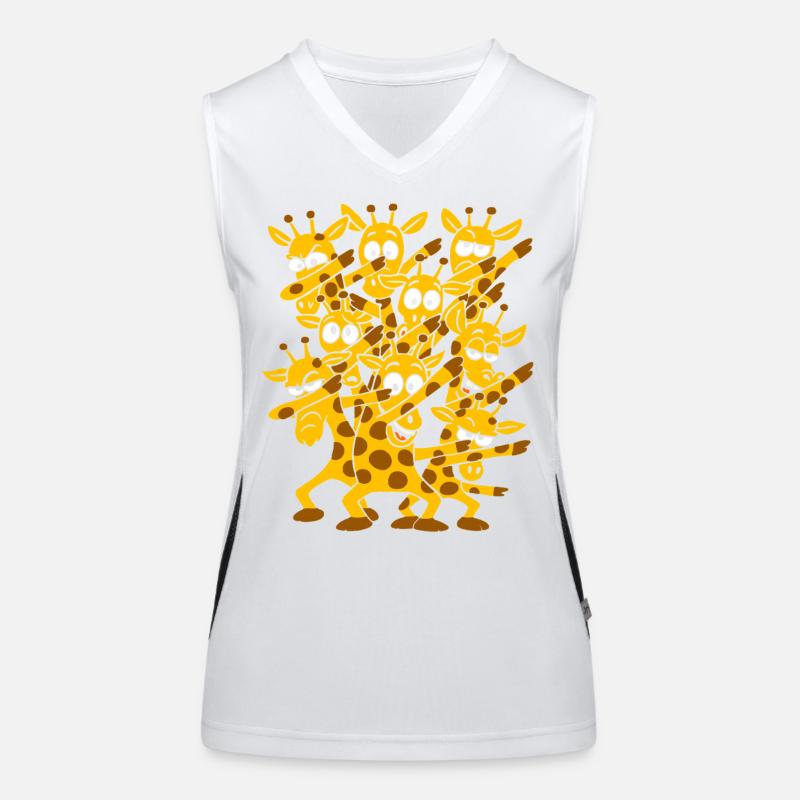 Dabbing Tanzende Giraffen  Funktionelles Kontrast-Tank Top für Frauen