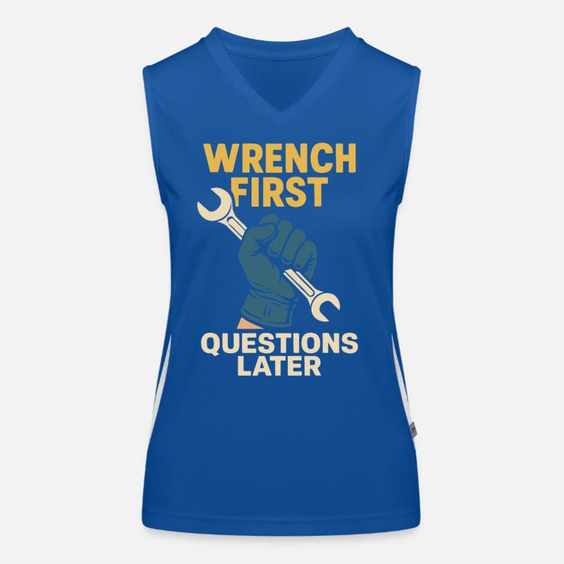 Auto Mechaniker Humor lustiger Schrauber Spruch Funktionelles Kontrast-Tank Top für Frauen