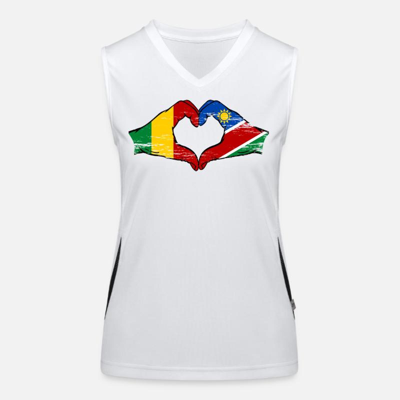 Mali Nairobi drapeau mains cœur utilisé Débardeur respirant contrasté Femme