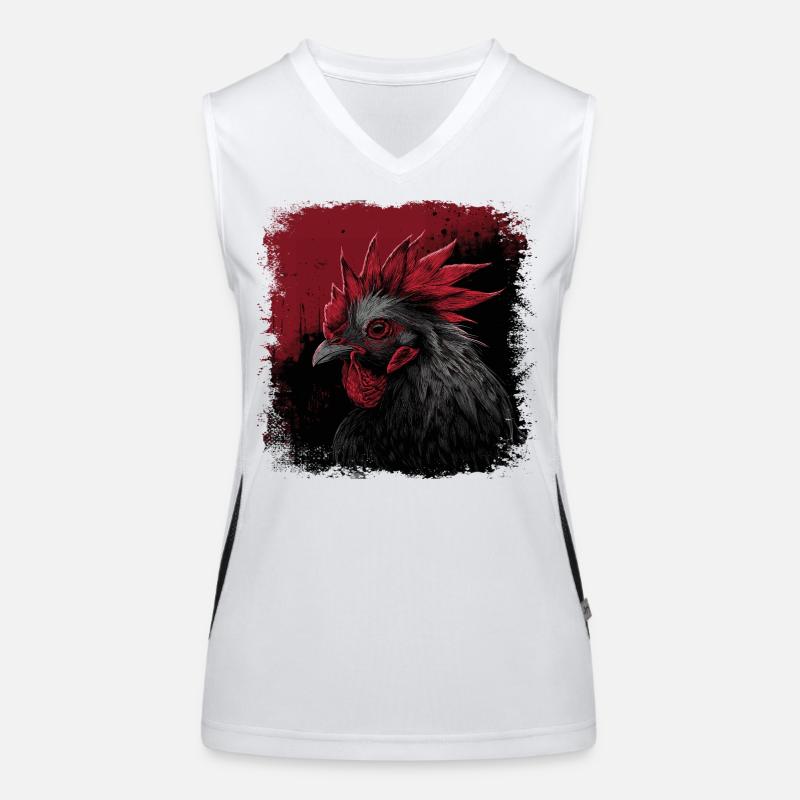 Portrait de coq Débardeur respirant contrasté Femme