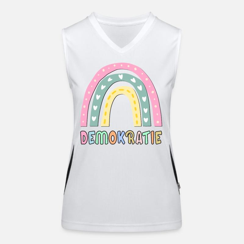 KINDER REGENBOGEN DEMOKRATIE Funktionelles Kontrast-Tank Top für Frauen