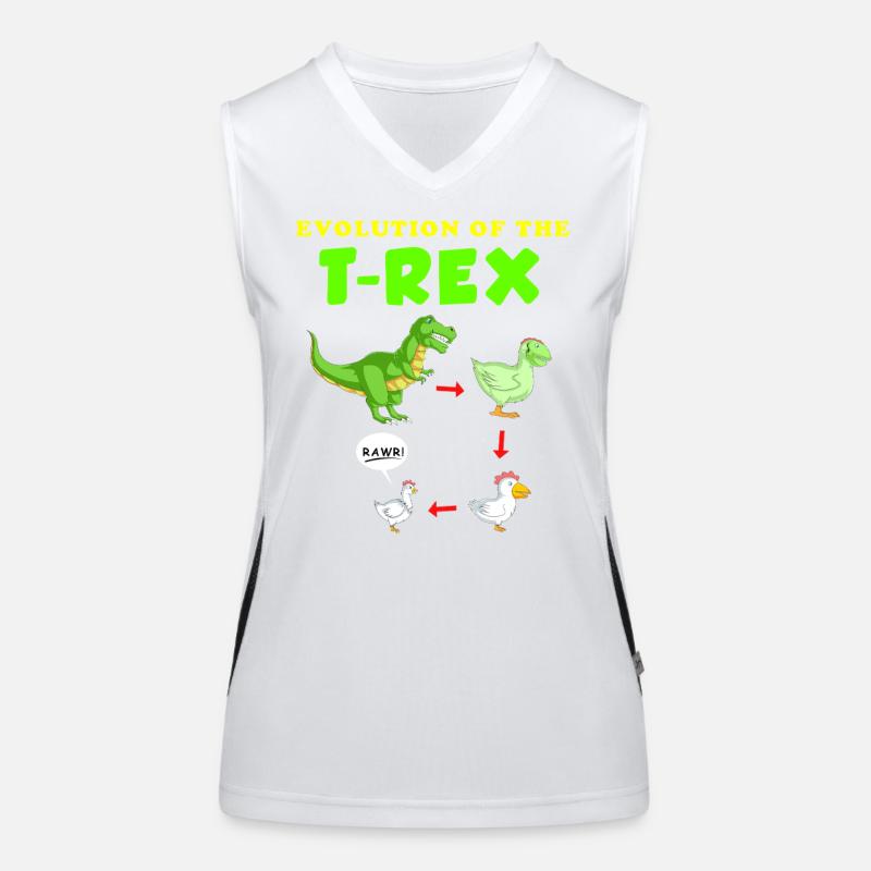 Évolution de l’illustration du dinosaure T-Rex Débardeur respirant contrasté Femme