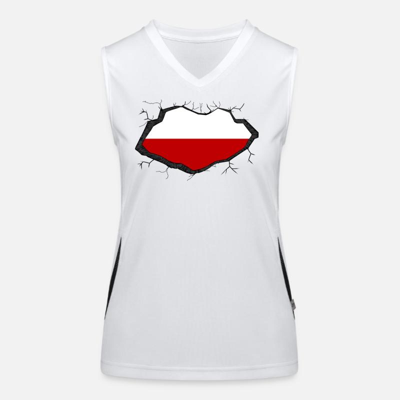 Polish flag Women's Functional Contrast Tank Top