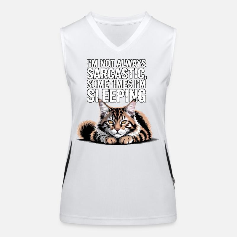 Sarkastischer Katzenschlaf Funktionelles Kontrast-Tank Top für Frauen