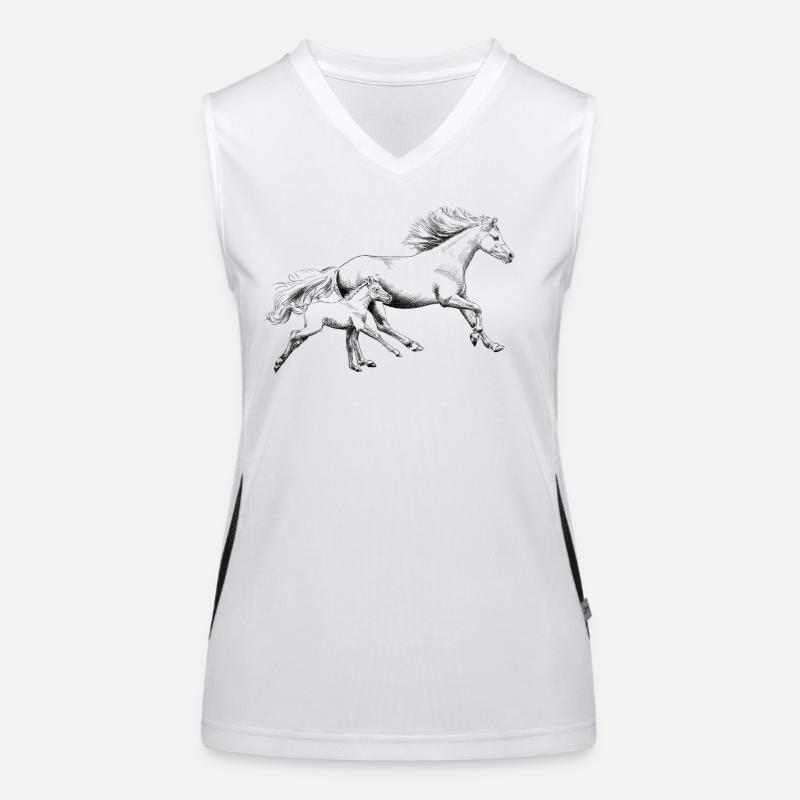 Mare with foal Women's Functional Contrast Tank Top
