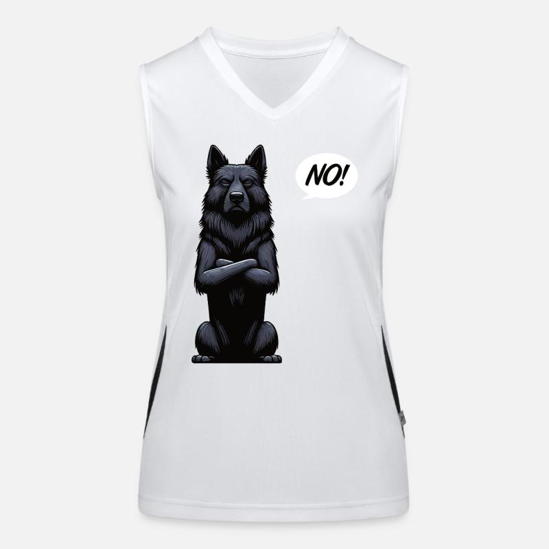 No Schwarzer Schäferhund Schäferhundbesitzer  Funktionelles Kontrast-Tank Top für Frauen