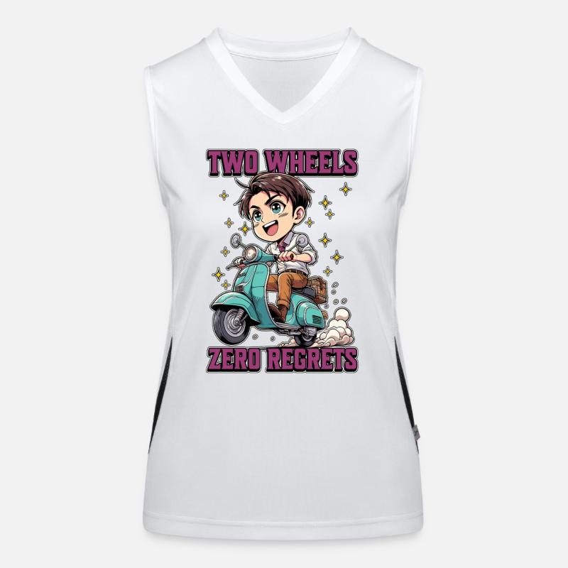 Scooter Two Wheels Zero Regrets Scooter Driver Funktionelles Kontrast-Tank Top für Frauen