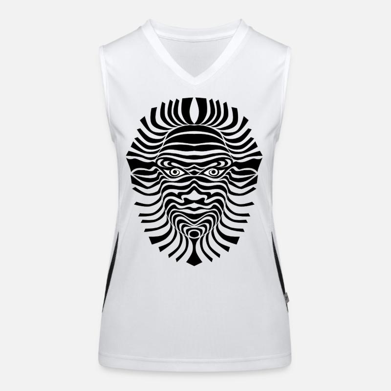 psy-chic psychedlic sixties good voodoo mask Funktionelles Kontrast-Tank Top für Frauen