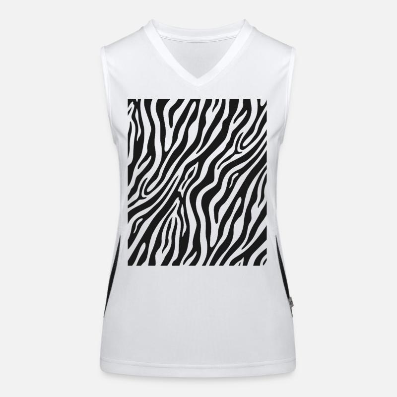 Zebra Pattern Women's Functional Contrast Tank Top
