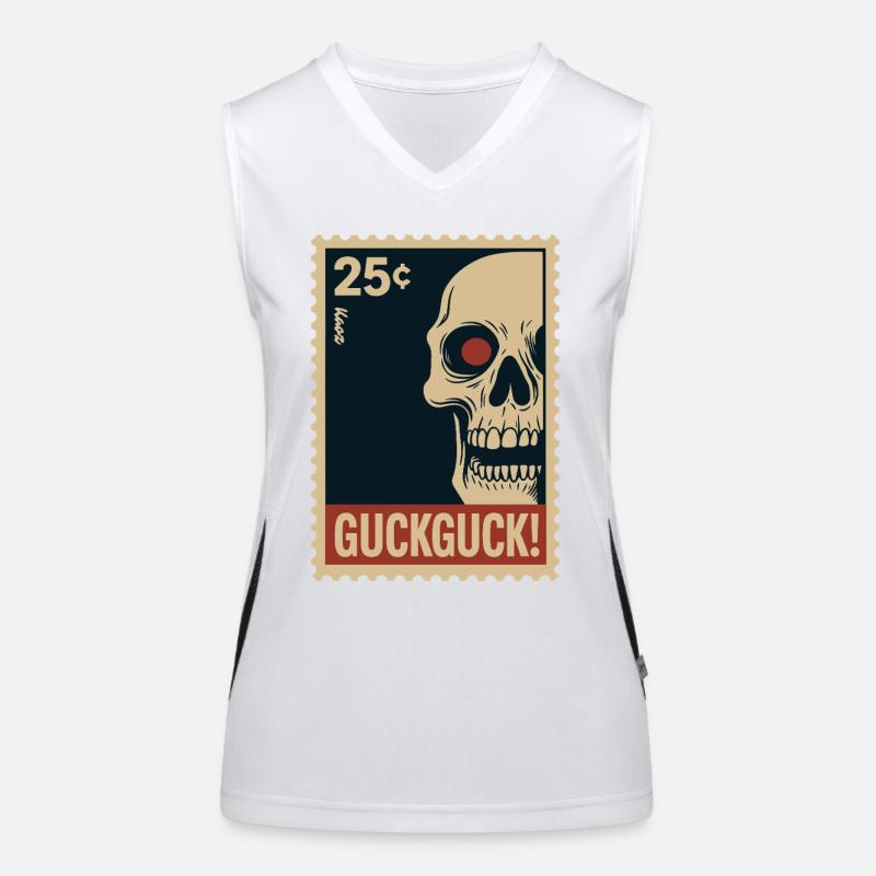 Skull Stamp Look Look Hello Women's Functional Contrast Tank Top