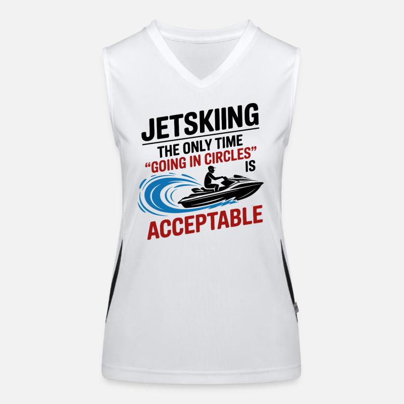 Funny Jetski Going in Circles Quote  Women's Functional Contrast Tank Top