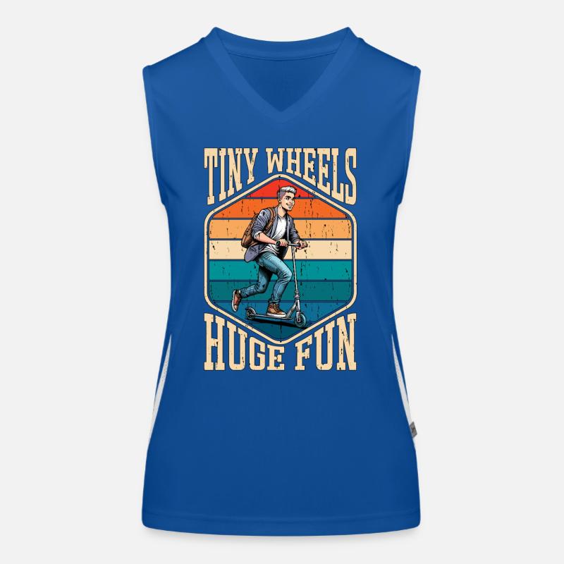 Scooter Tiny Wheels Huge Fun Motorcycle Lover Funktionelles Kontrast-Tank Top für Frauen
