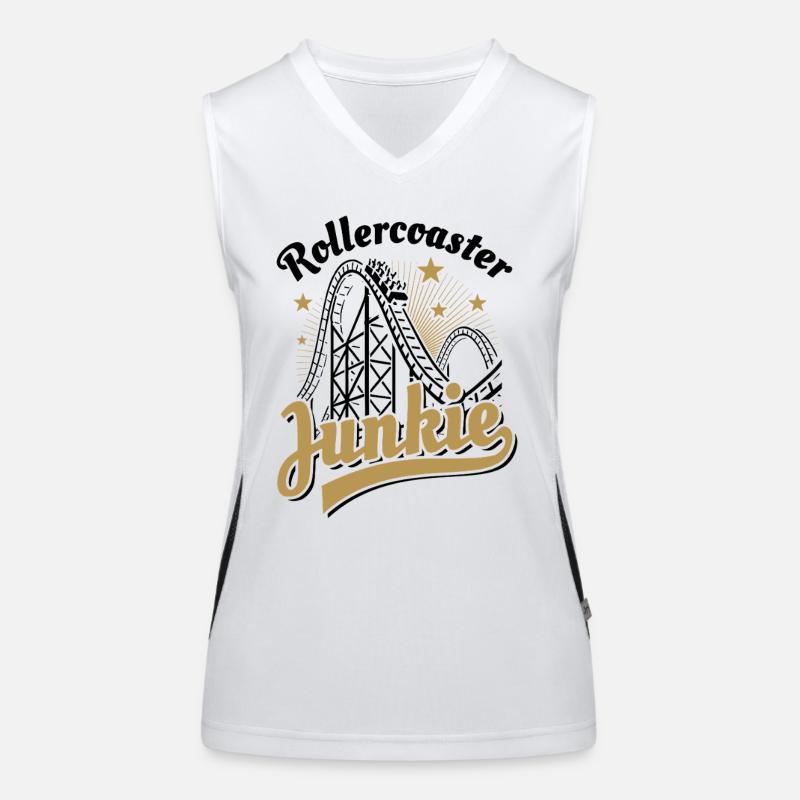 Rollercoaster Junkie - Achterbahn - Looping Funktionelles Kontrast-Tank Top für Frauen