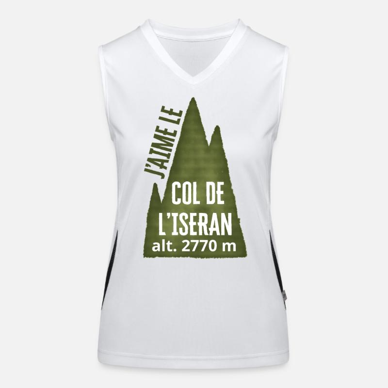 COL DE L’ISERAN ALT 2770 Meter Funktionelles Kontrast-Tank Top für Frauen