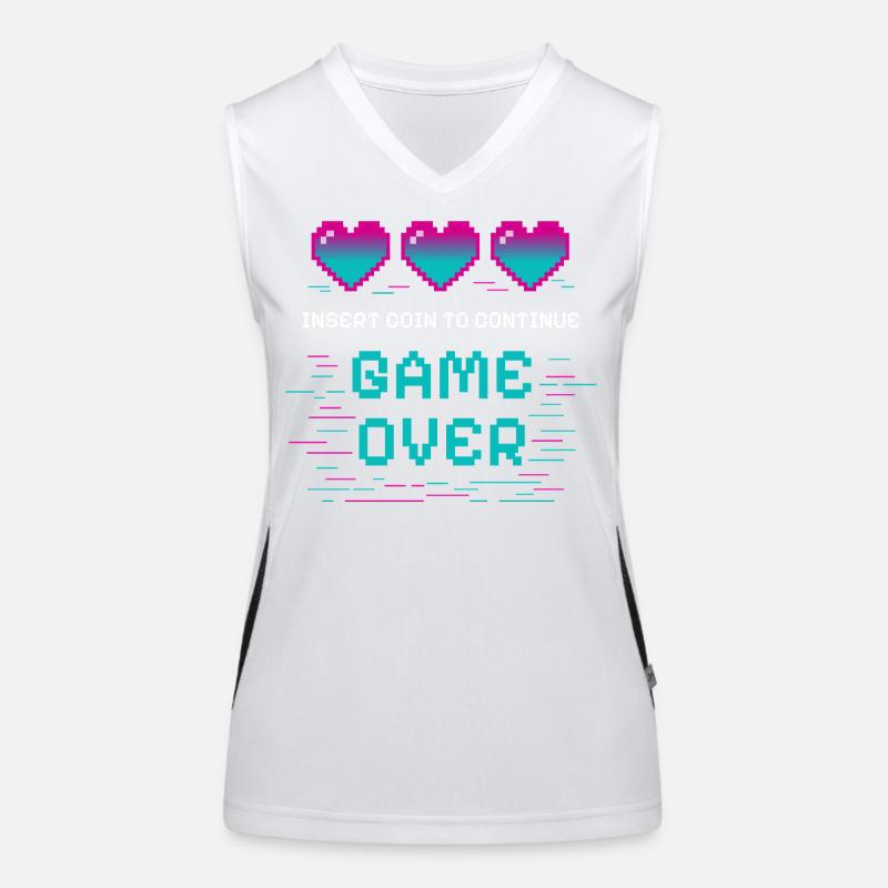 Retro Pixel Heart avec motif gaming Débardeur respirant contrasté Femme