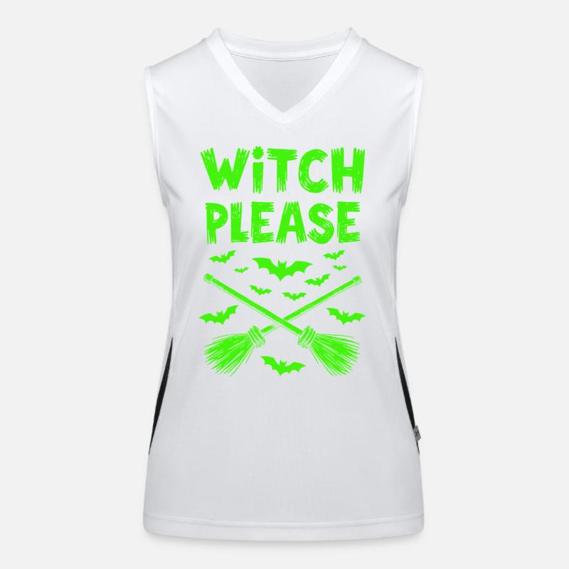 Witch Please – Halloween Hexen Besen Funktionelles Kontrast-Tank Top für Frauen
