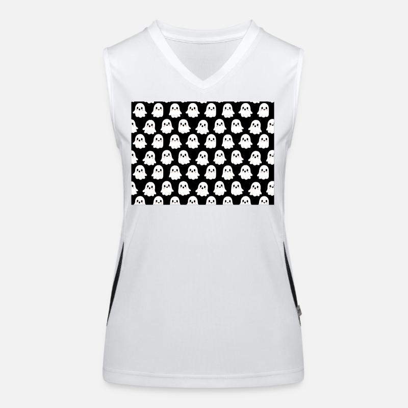 Cute Ghosts Pattern Women's Functional Contrast Tank Top