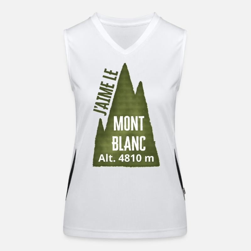 J'aime le MONT BLANC alt 4810 m Débardeur respirant contrasté Femme