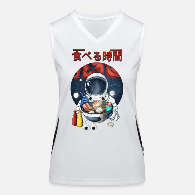 Astronaut Eating Ramen Nightscape Women's Functional Contrast Tank Top