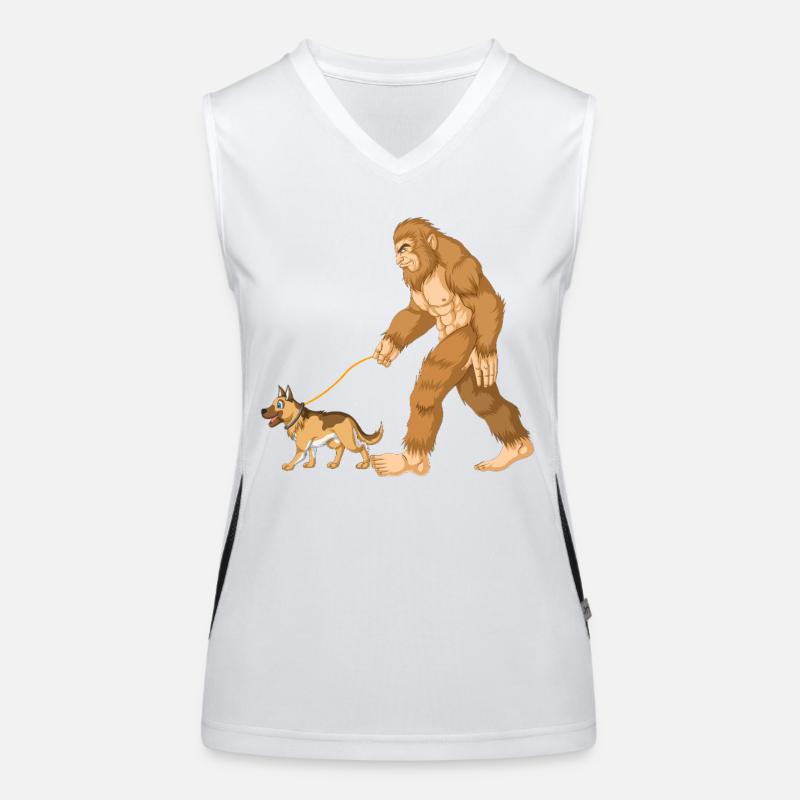 Bigfoot Walking Deutscher Schäferhund Funktionelles Kontrast-Tank Top für Frauen
