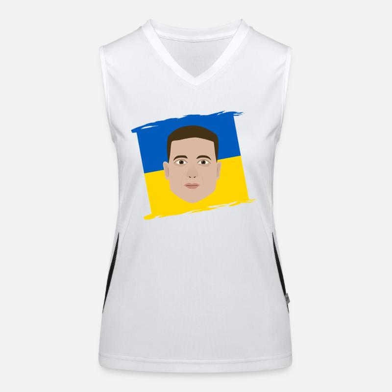 Zelensky Drapeau de l’Ukraine Débardeur respirant contrasté Femme