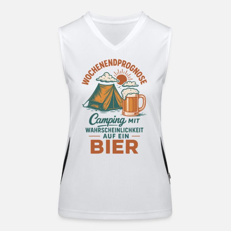 Prévisions du week-end Camping avec bière Débardeur respirant contrasté Femme