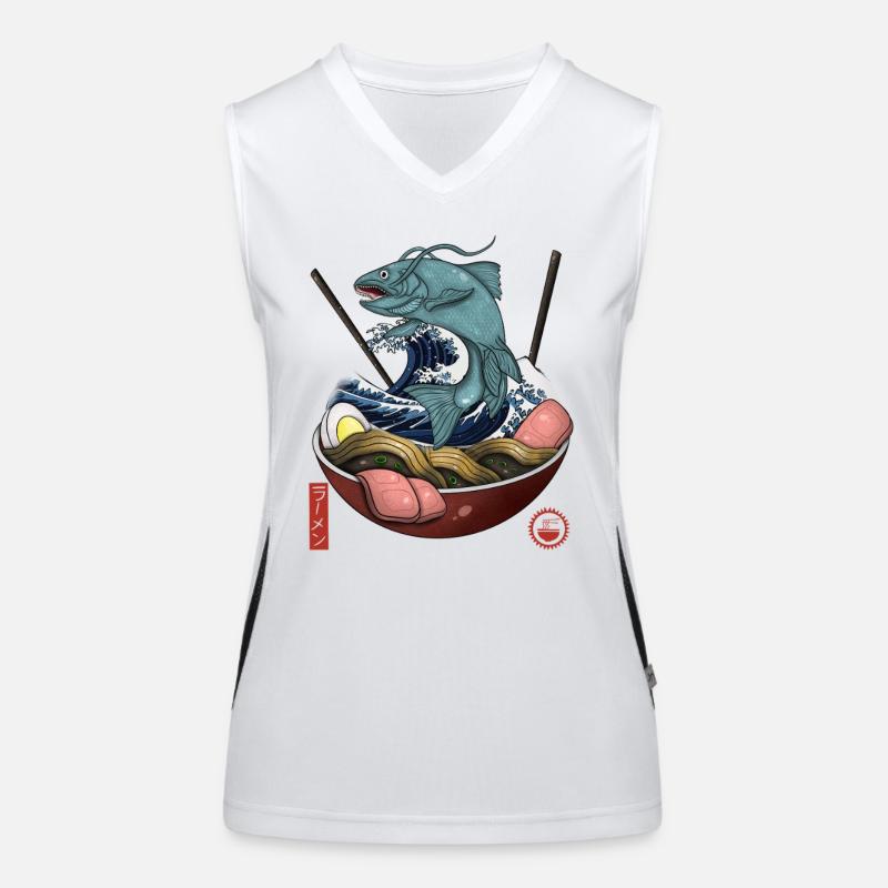 Mythical Fish and Ocean Waves Ramen Women's Functional Contrast Tank Top