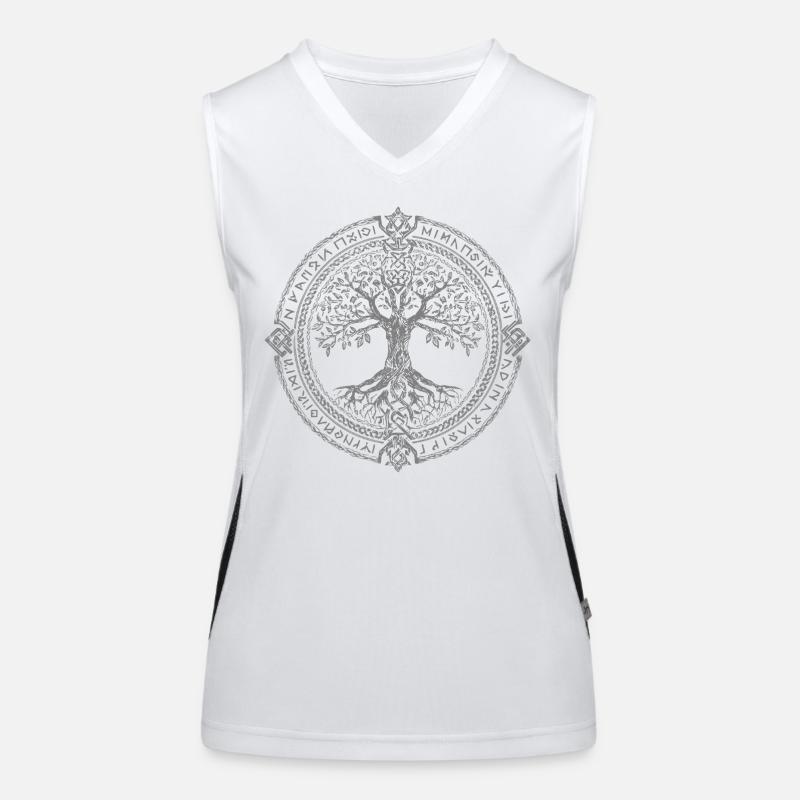 Baum des Lebens Symbol Runen Wikinger Funktionelles Kontrast-Tank Top für Frauen
