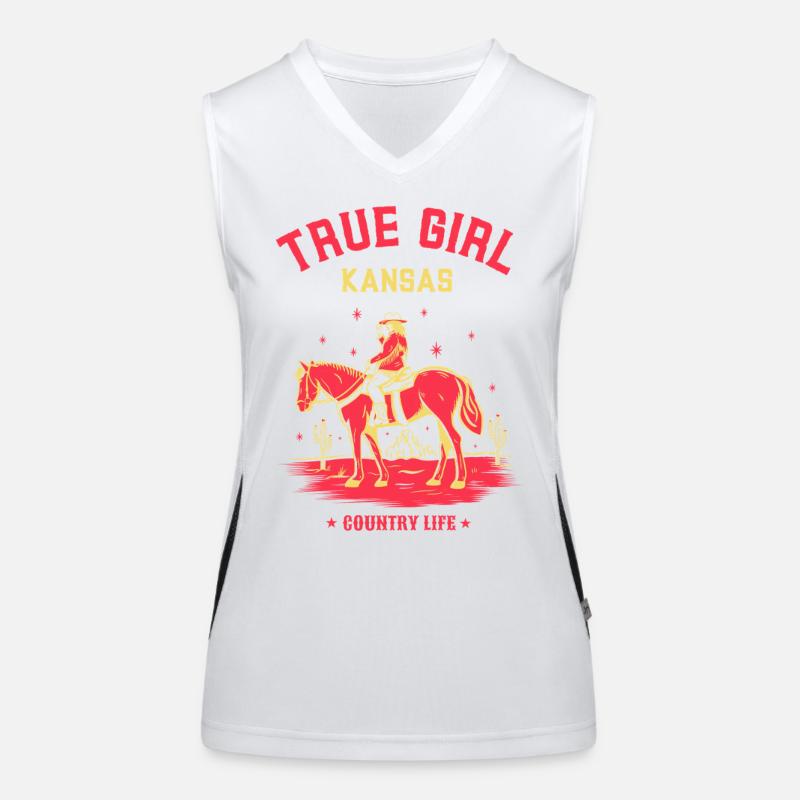 ECHTES KANSAS-MÄDCHEN Funktionelles Kontrast-Tank Top für Frauen