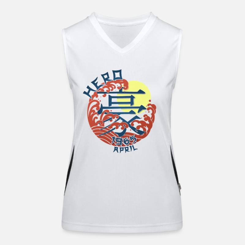 Japan Hero since April 1965 Geburtstaggeschenk Funktionelles Kontrast-Tank Top für Frauen