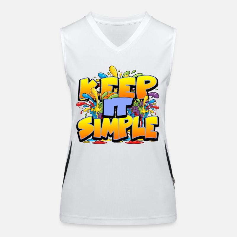 Slogan Coloré Keep It Simple Débardeur respirant contrasté Femme
