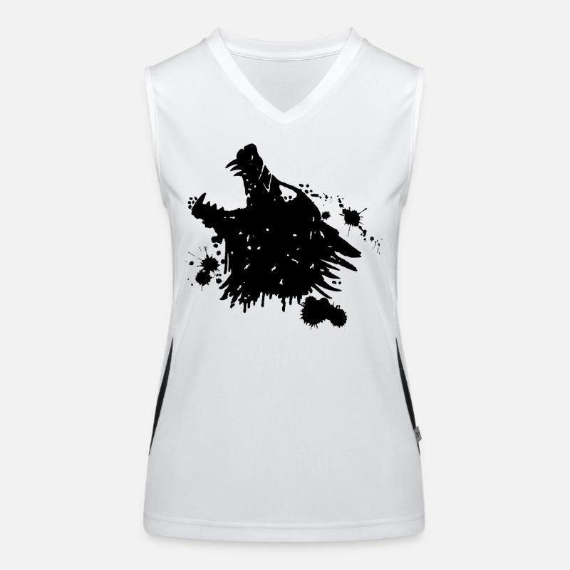 Loup noir hurlant Débardeur respirant contrasté Femme